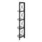Monarch Specialties Bookshelf, Bookcase, Etagere, Corner, 4 Tier, 60"H, Office, Bedroom, Metal, Laminate, Grey, Black I 3647 - alternate 8